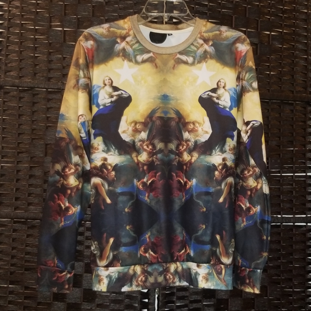 Unisex Hyperbolic Palace Hip Hop Jersey 13 Angels Crewneck Sweater Relgious